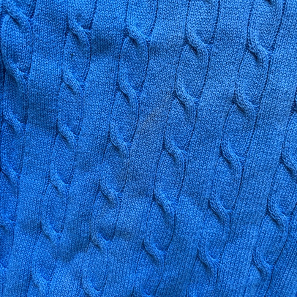 Lacoste Cable Knit Sweater Size XL Blue 100% Cotton - Picture 6 of 7